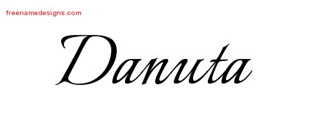 Calligraphic Name Tattoo Designs Danuta Download Free