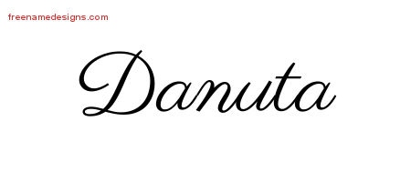 Classic Name Tattoo Designs Danuta Graphic Download