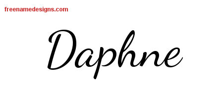 Lively Script Name Tattoo Designs Daphne Free Printout