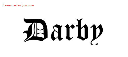 Blackletter Name Tattoo Designs Darby Graphic Download