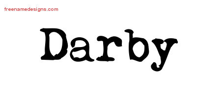 Vintage Writer Name Tattoo Designs Darby Free Lettering