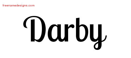 Handwritten Name Tattoo Designs Darby Free Download