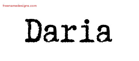 Typewriter Name Tattoo Designs Daria Free Download