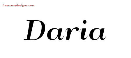Art Deco Name Tattoo Designs Daria Printable