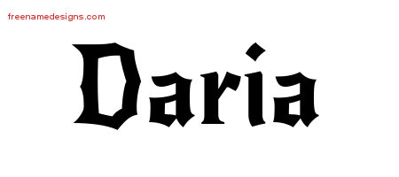 Gothic Name Tattoo Designs Daria Free Graphic