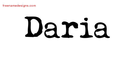Vintage Writer Name Tattoo Designs Daria Free Lettering