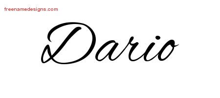 Cursive Name Tattoo Designs Dario Free Graphic