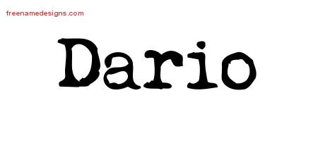 Vintage Writer Name Tattoo Designs Dario Free
