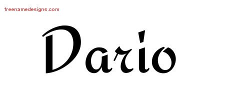 Calligraphic Stylish Name Tattoo Designs Dario Free Graphic