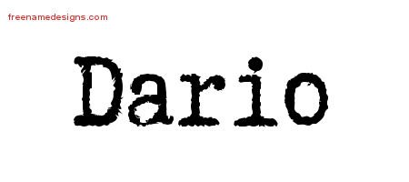 Typewriter Name Tattoo Designs Dario Free Printout