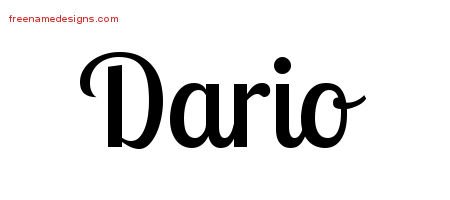 Handwritten Name Tattoo Designs Dario Free Printout