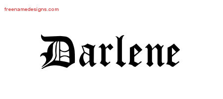Blackletter Name Tattoo Designs Darlene Graphic Download