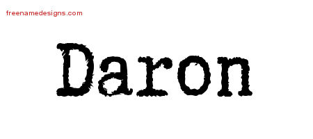 Typewriter Name Tattoo Designs Daron Free Printout