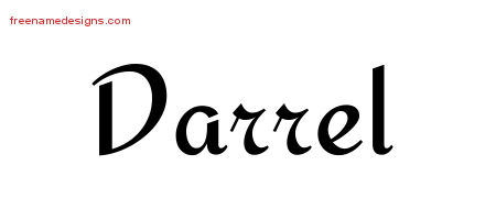 Calligraphic Stylish Name Tattoo Designs Darrel Free Graphic