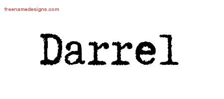 Typewriter Name Tattoo Designs Darrel Free Printout
