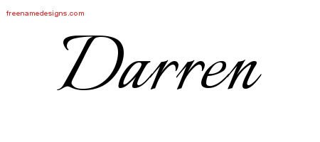Calligraphic Name Tattoo Designs Darren Free Graphic