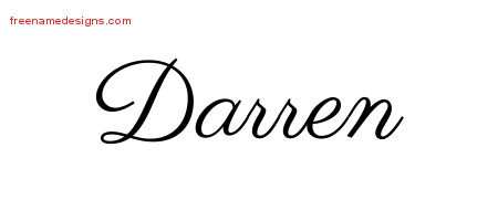 Classic Name Tattoo Designs Darren Printable
