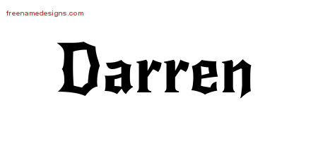 Gothic Name Tattoo Designs Darren Download Free
