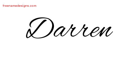 Cursive Name Tattoo Designs Darren Free Graphic