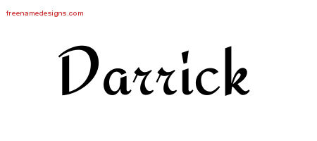 Calligraphic Stylish Name Tattoo Designs Darrick Free Graphic