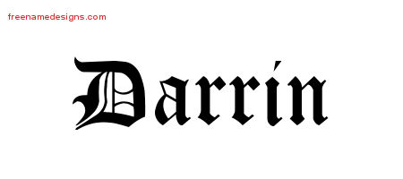 Blackletter Name Tattoo Designs Darrin Printable