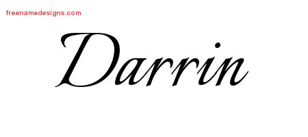 Calligraphic Name Tattoo Designs Darrin Free Graphic