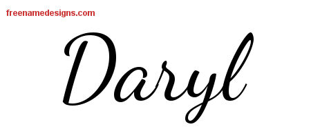 Lively Script Name Tattoo Designs Daryl Free Printout