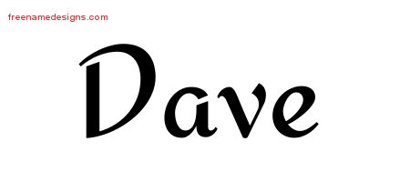 Calligraphic Stylish Name Tattoo Designs Dave Free Graphic