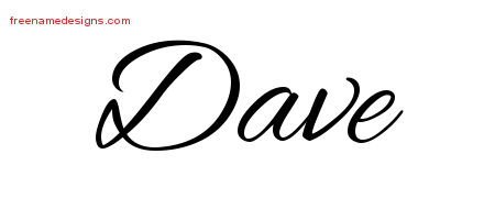 Cursive Name Tattoo Designs Dave Free Graphic