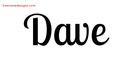 Handwritten Name Tattoo Designs Dave Free Printout