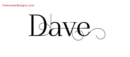 Decorated Name Tattoo Designs Dave Free Lettering