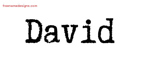 Typewriter Name Tattoo Designs David Free Download