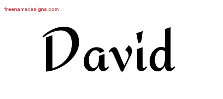 Calligraphic Stylish Name Tattoo Designs David Free Graphic