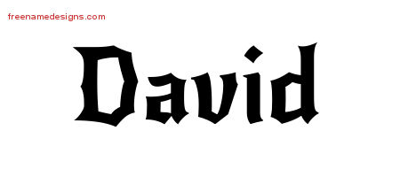 Gothic Name Tattoo Designs David Free Graphic