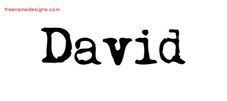 Vintage Writer Name Tattoo Designs David Free Lettering