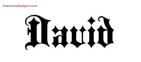 Old English Name Tattoo Designs David Free Lettering