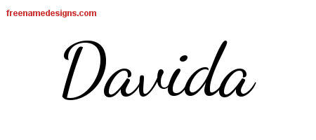 Lively Script Name Tattoo Designs Davida Free Printout