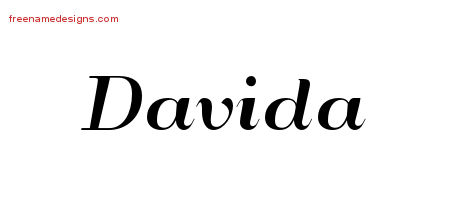 Art Deco Name Tattoo Designs Davida Printable