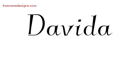 Elegant Name Tattoo Designs Davida Free Graphic