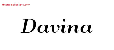Art Deco Name Tattoo Designs Davina Printable