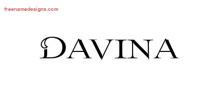 Flourishes Name Tattoo Designs Davina Printable