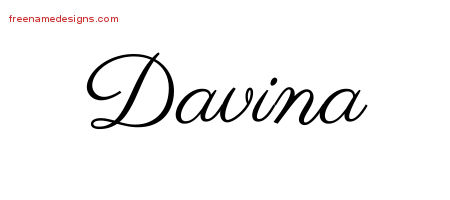 Classic Name Tattoo Designs Davina Graphic Download