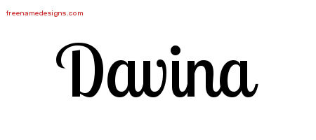 Handwritten Name Tattoo Designs Davina Free Download