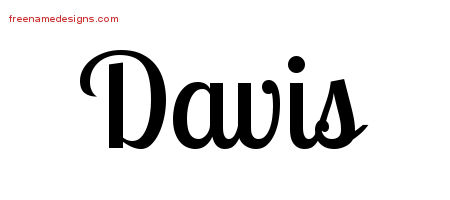 Handwritten Name Tattoo Designs Davis Free Printout