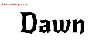 Gothic Name Tattoo Designs Dawn Free Graphic