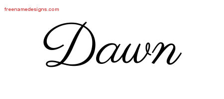 Classic Name Tattoo Designs Dawn Graphic Download