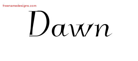 Elegant Name Tattoo Designs Dawn Free Graphic