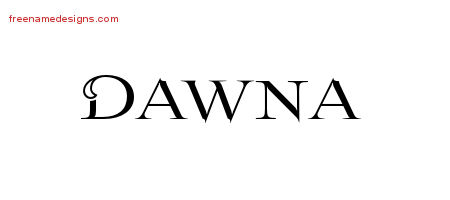 Flourishes Name Tattoo Designs Dawna Printable