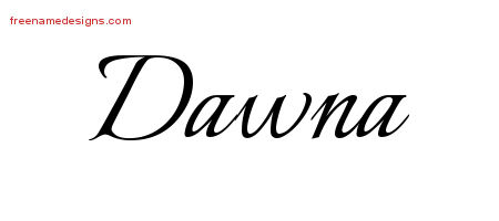 Calligraphic Name Tattoo Designs Dawna Download Free