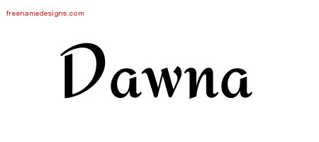 Calligraphic Stylish Name Tattoo Designs Dawna Download Free